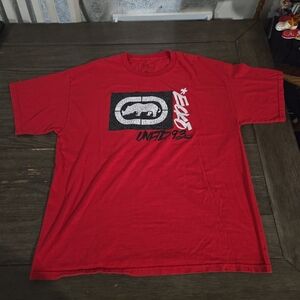 Ecko Unlimited Red Graphic Short-Sleeve Tee with Black & White Logo